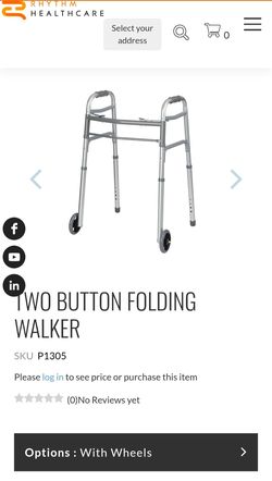 Two Button Folding Walker with Wheels
