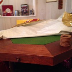 Poker table, Antique handmade teak.