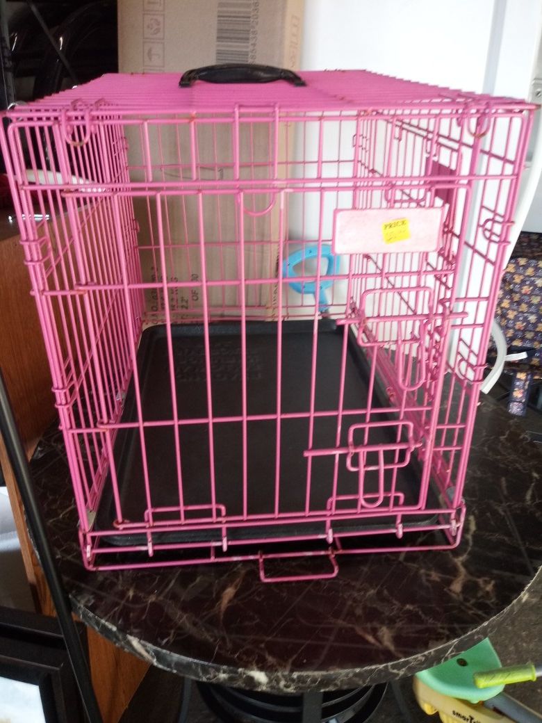 Regular sized dog pink cage