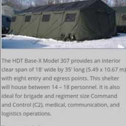 Used Large Military Tent
HDT Base-X Model 307 18' x 35'