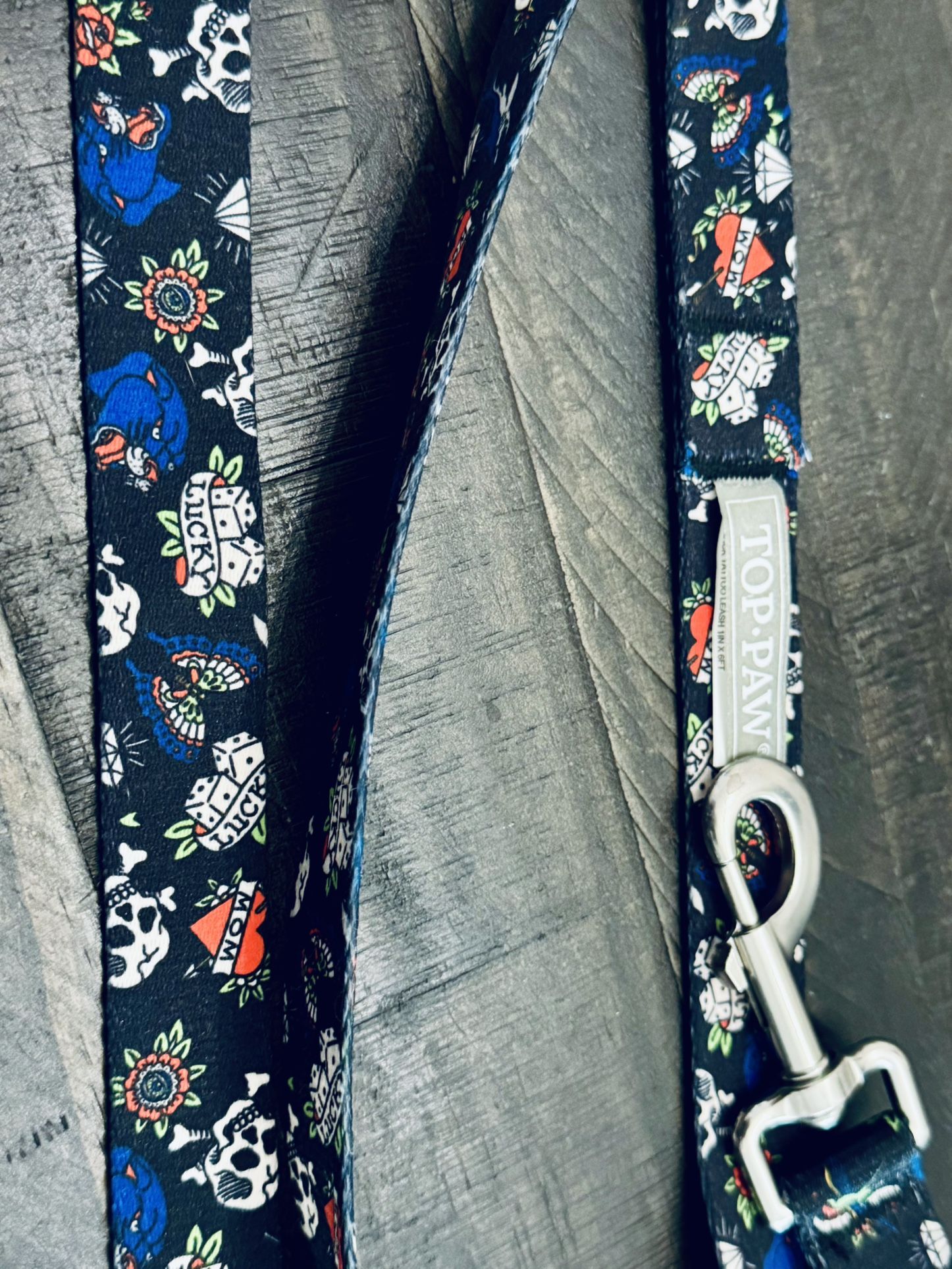 Top Paw Tattoo Flash Art Dog Leash 