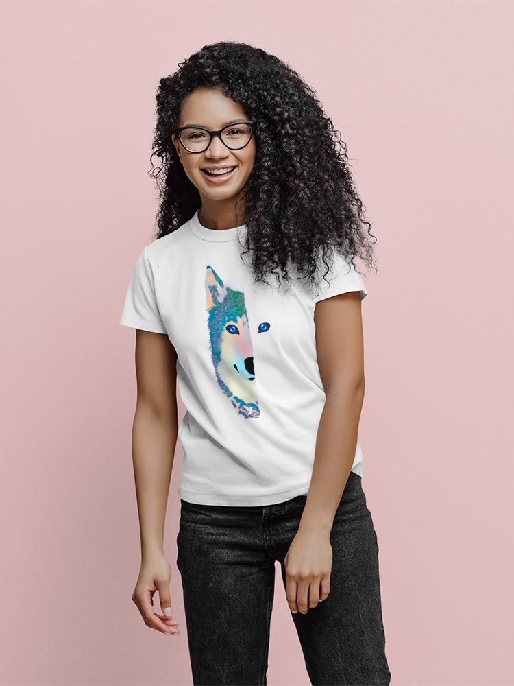 SPIdeals Wolf's Half Face T-shirt Women's -SPIdeals Designs White Size S