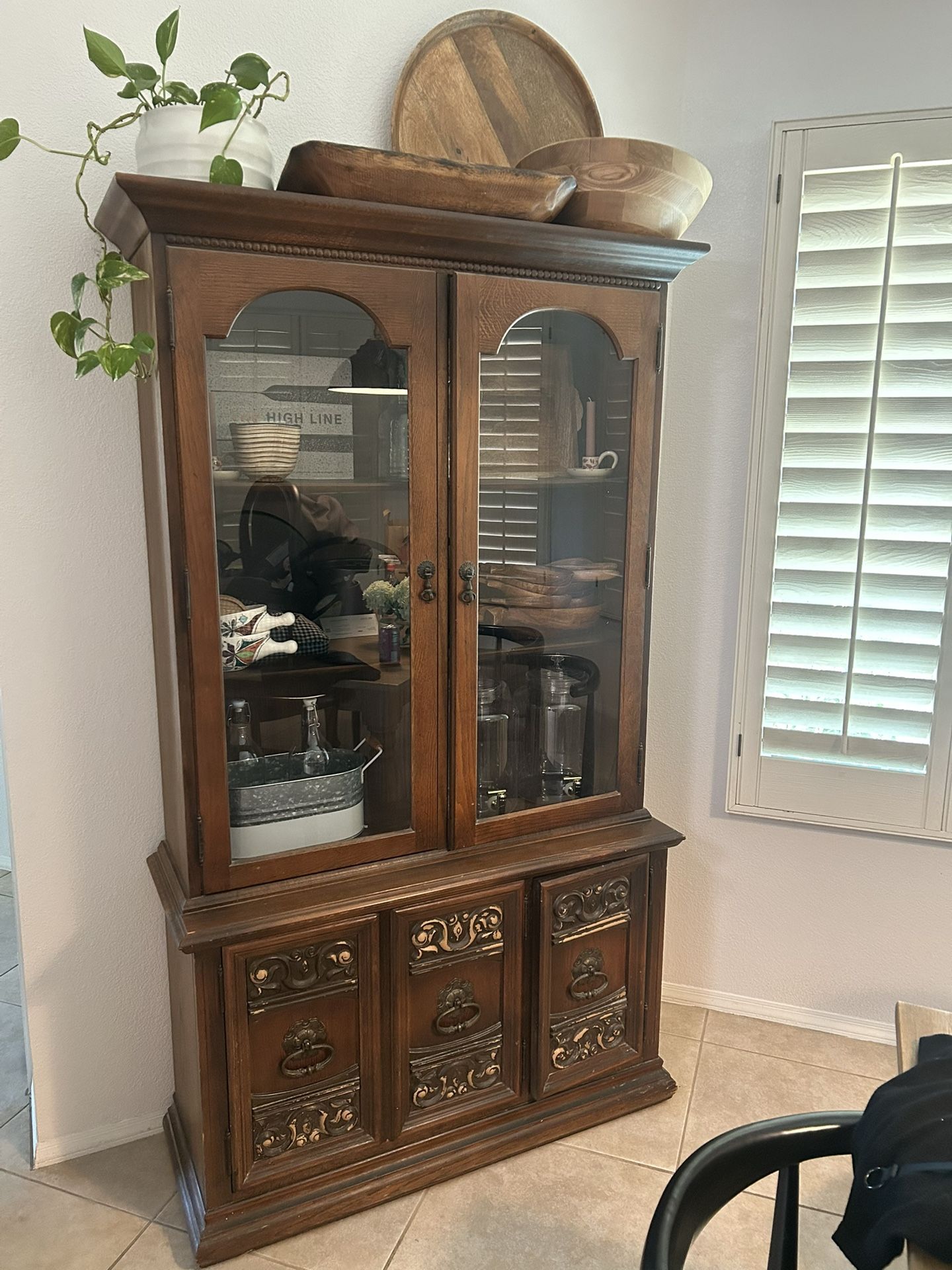 Vintage Wooden Display Cabinet