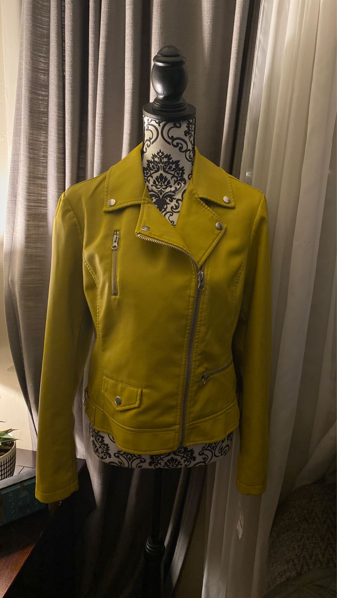 Mustard faux leather jacket