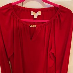Red Michael Kors Ladies Top.  Size Medium
