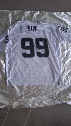 Vintage Warren Sapp Oakland Raiders Reebok Jersey Adult XXL White Black Silver Men’s