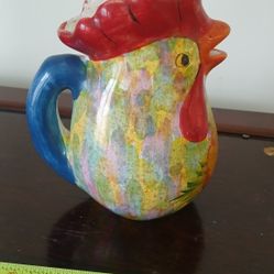 vintage ceramic Italian rooster pitcher