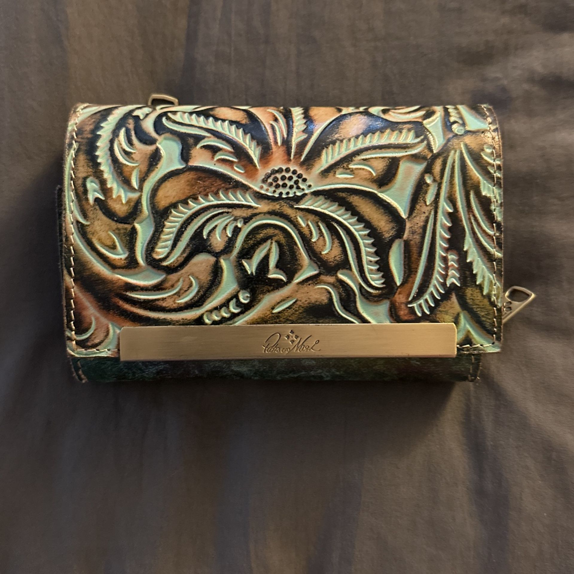 Patricia Nash Trifold Women's Leather Wallet - Turquoise RFID 
