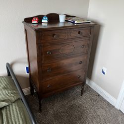 Beautiful Vintage Wooden Dresser - Real Wood, Ornate Design, 30x16x44