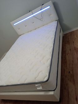 New Full size mattress and bed  with led lights