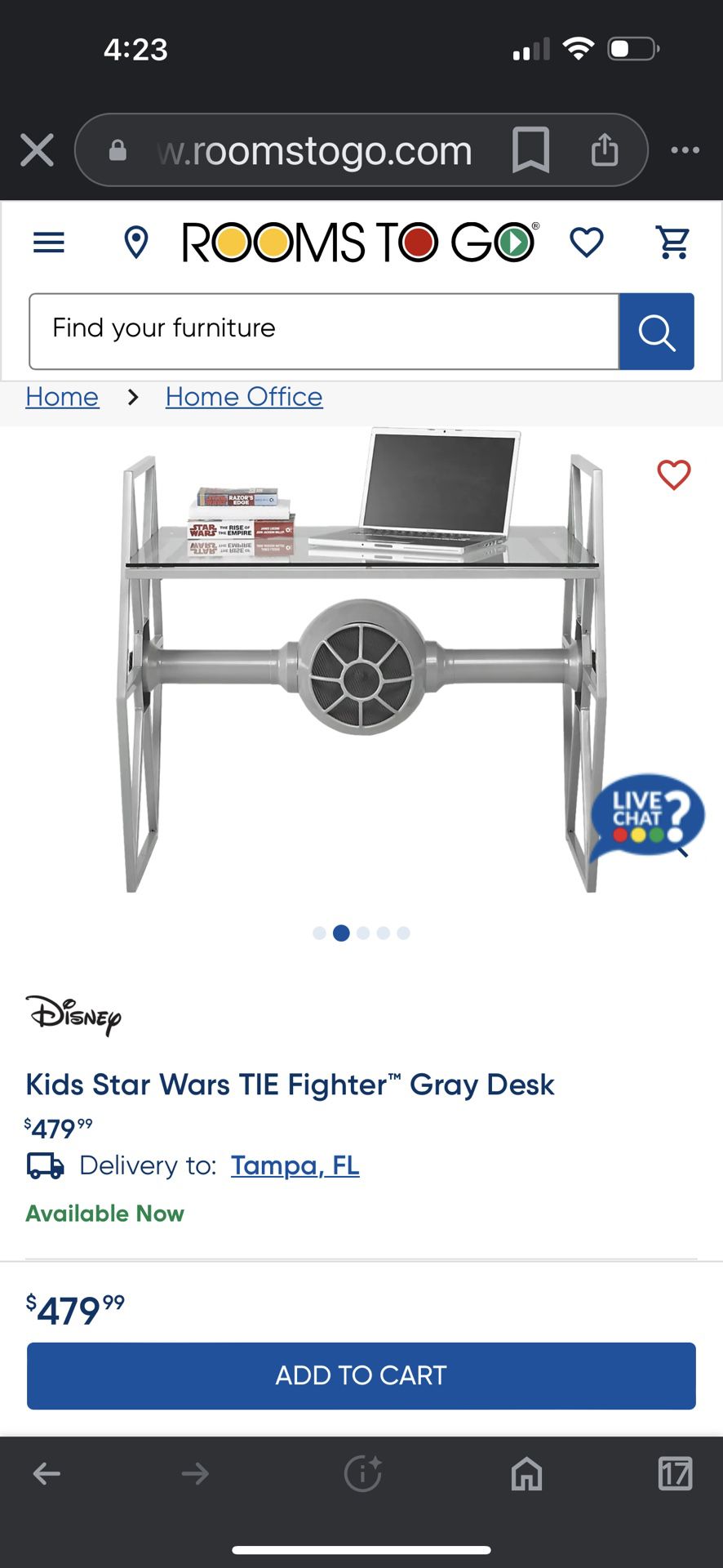 Star Wars Kids Glass Table/desk