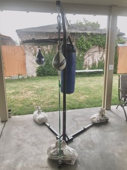 Punching bag stand only. Bags are a little bit extra