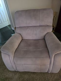 2 Grey Upholstered Recliner Chairs