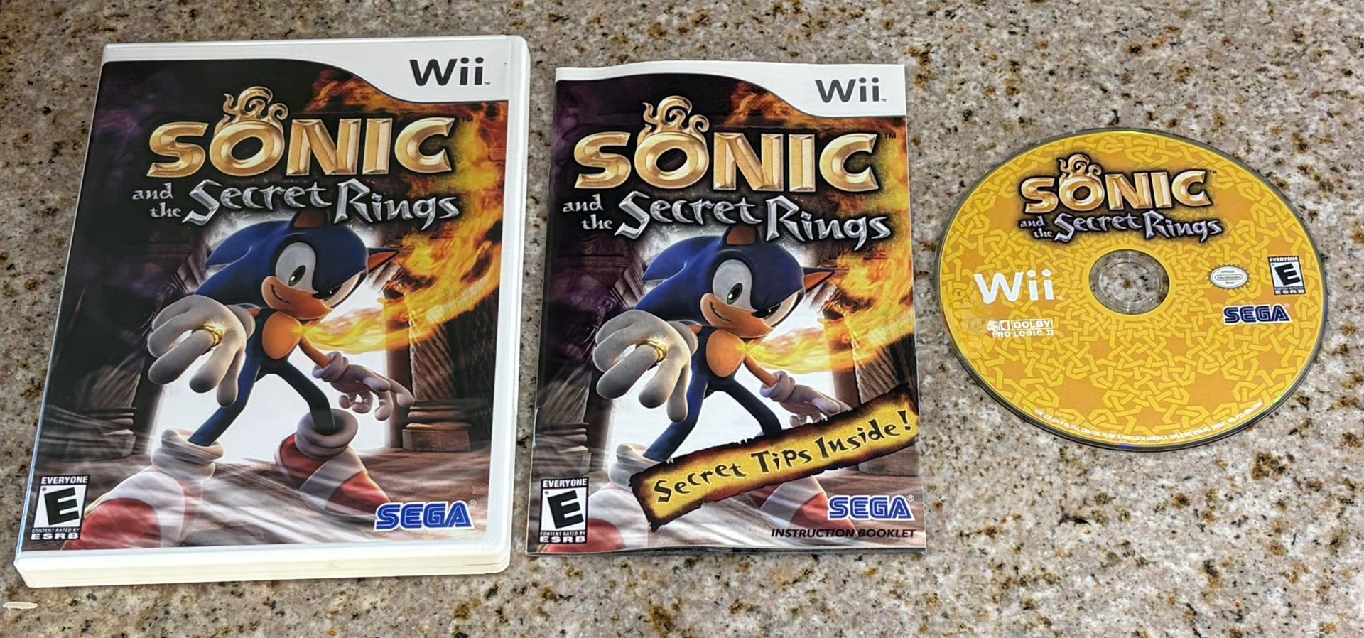 Sonic and the Secret Rings - Nintendo Wii Game w/Manual