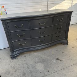 9 Drawer Gray Wooden Dresser !