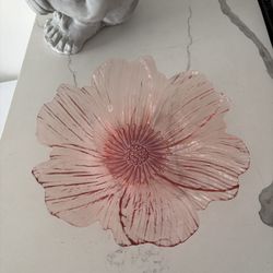 Pink Glass Flower Bowl