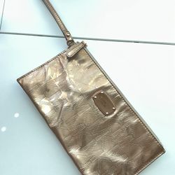 Gold Designer Wristlet Clutch Michael Kors