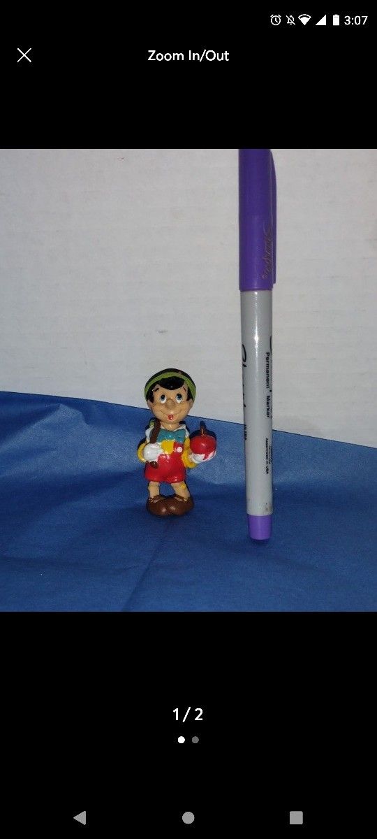 Vintage 1980s Applause Walt Disney Pinocchio Action Figure PVC Figurine 2"