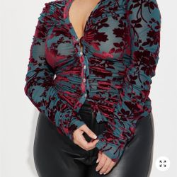 Fashion Nova Velvet Shirt