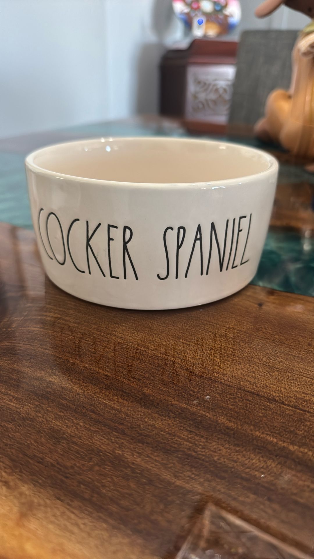 Ray Dunn, cocker spaniel water bowl
