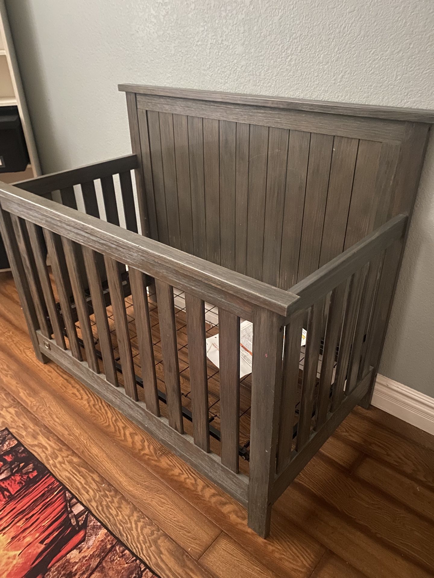Gray Wood Crib Dresser Set