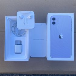 apple iPhone 11 256gb Purple Empty Box Without iPhone All The OEM Accessories Intact 