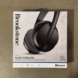 Brookstone Sleek Wireless Noise Isolating Headphones