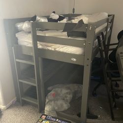 Twin Size Loft Bed W/ Mattress 
