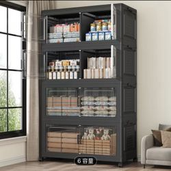 200Gal Stackable Storage Bins with Lid, 800Qt Extra Large Collapsible Storage Box with Wheels, Dividers, Folding Plastic Cabinet Closet Organizers for