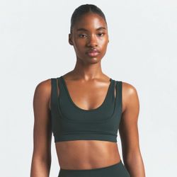 New NikeSKIMS Matte Women's Double-Strap Scoop Bra size M dark teal