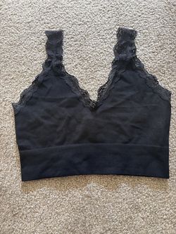 Bozzolo Black Lace Trim Bralette Size M/L