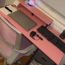 Pink Desk with Chair