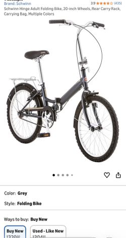 2 Schwinn Hinge Adult Folding Bike, 20-inch Wheels