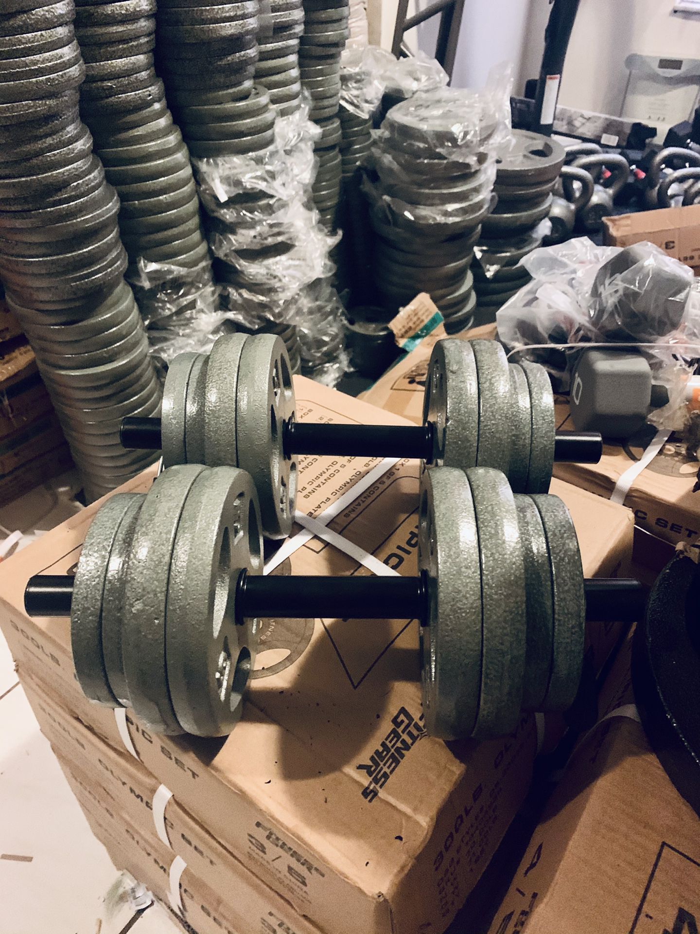 Custom size adjustable dumbbells ($2 per pound and cost of handles)
