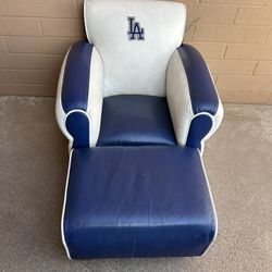 Vintage Los Angles Dodgers Leather Chair 