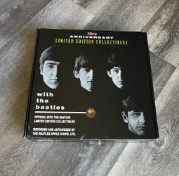 Vintage With The Beatles 30th Anniversary Gift Box Set Hat Pins Collectors Item