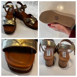 Steve Madden Brand New Gold Sandals Size 8 1/2