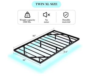 Twin xl bed frame with led lights