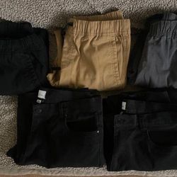 5 Pairs Mens Pants/joggers Size 32 And Size Small Joggers