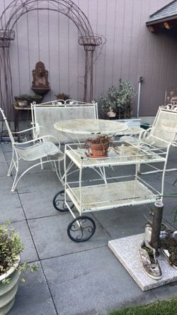 Wrought iron garden furniture,six pieces