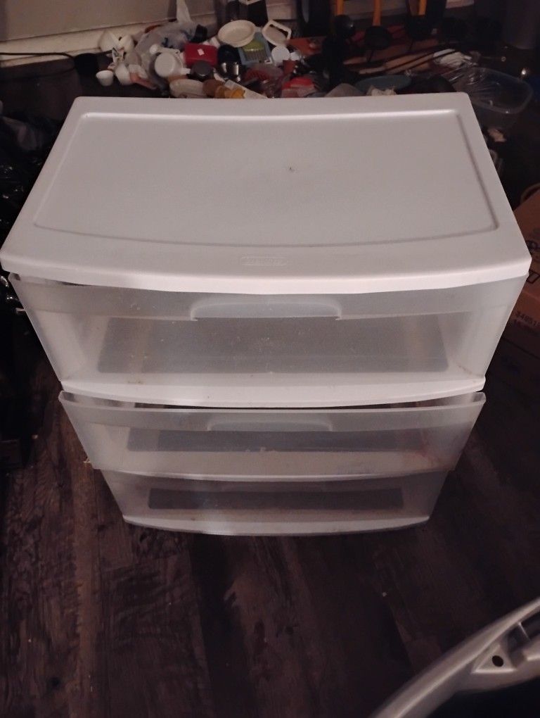 2 white Storage Containers $20each