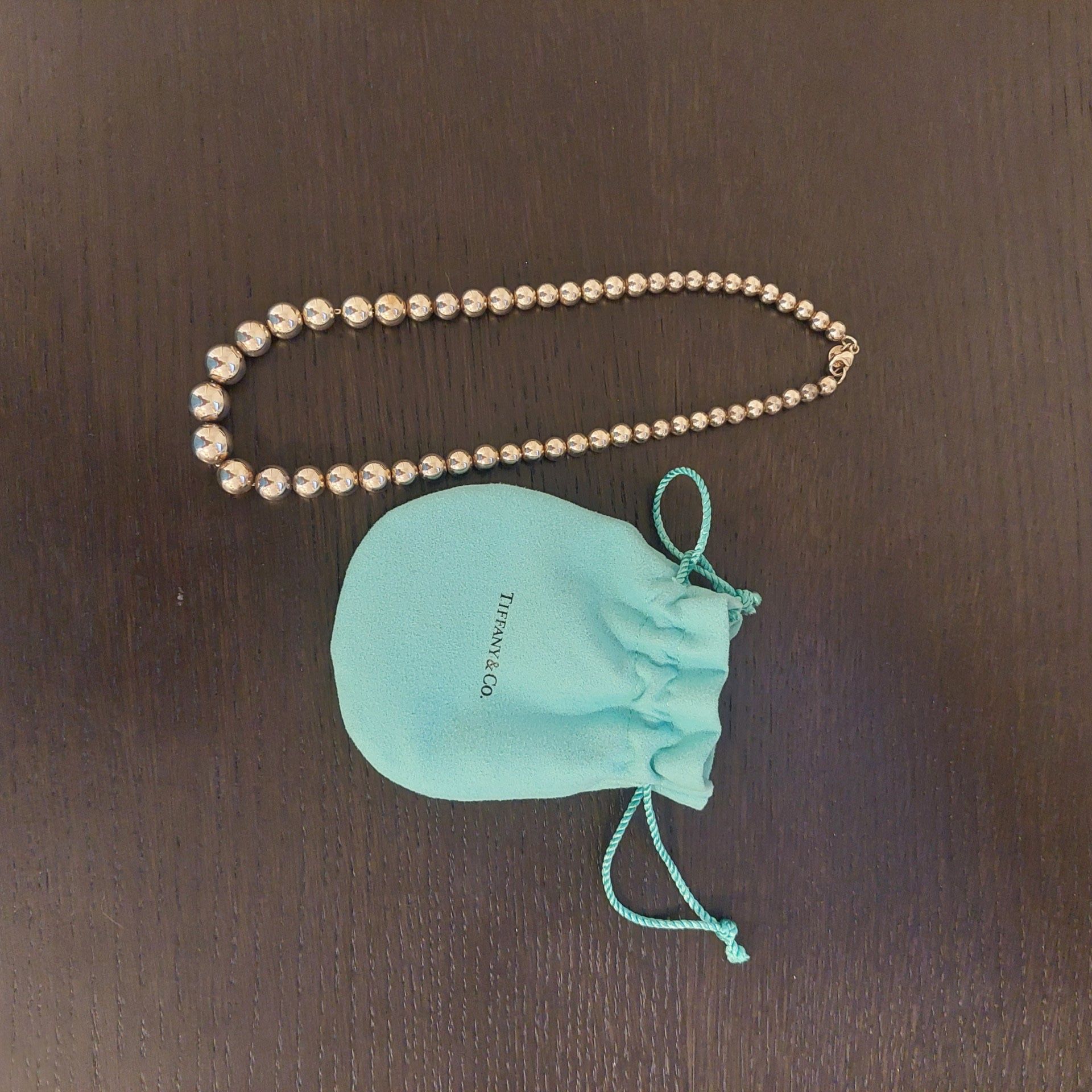 Tiffany & Co. Tiffany Hardwear 925 Sterling Silver Graduated Ball Bead Necklace