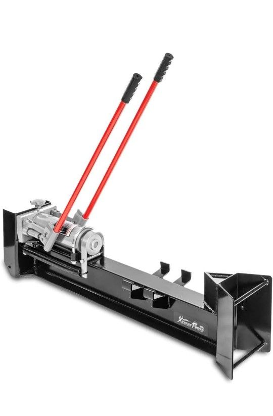 XtremepowerUS 12-Ton Hydraulic Log Splitter Wood Cutter Heavy Duty Firewood Kindling Manual Operated w/Built-In Wheel