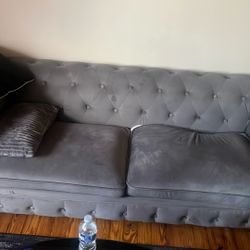 Grey Suede Couch 