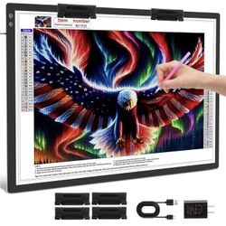Rechargeable A1 Light Pad 35.4”x23.6”, Extra Large LED Light Board for Diamond Painting, 3-Color Modes Light Box, Diamond Art Light Table, Lightbox fo