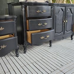 Beautiful French Dresser With Nightstands 