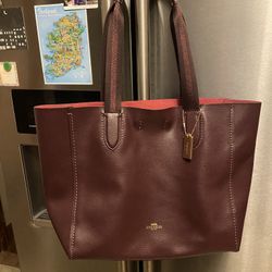 Burgundy Coach Derby Tote