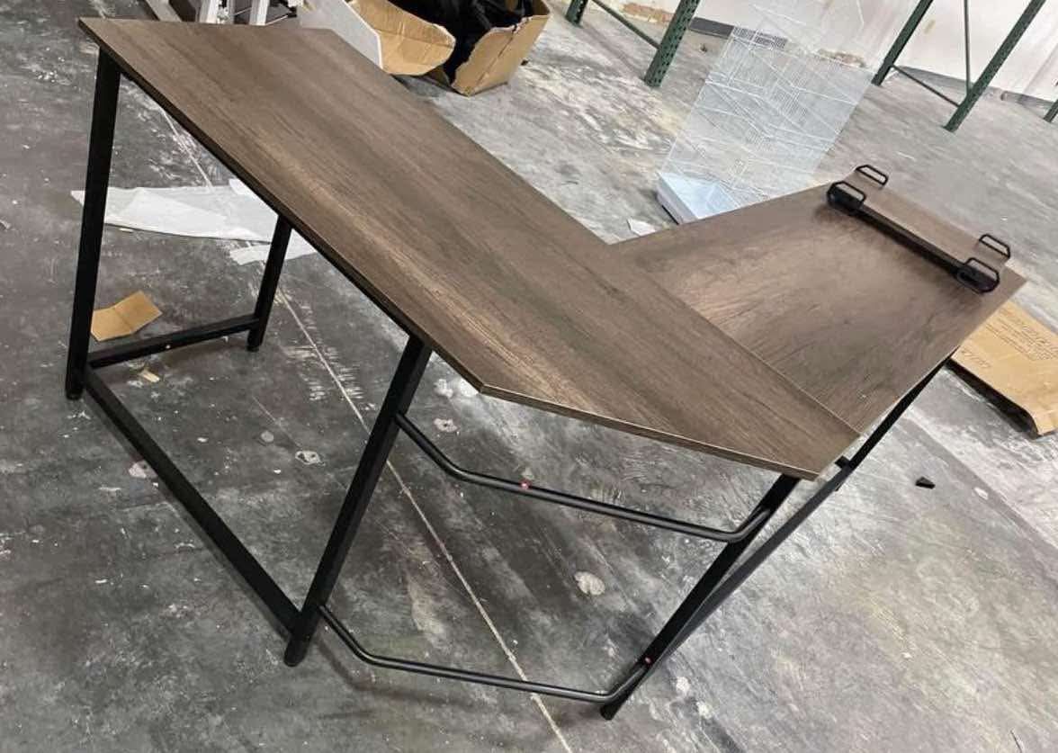 L-Shaped Corner CPU Stand Study Writing Table Workstation Gaming Computer Desk for Home Office,Coffee, 66 inch