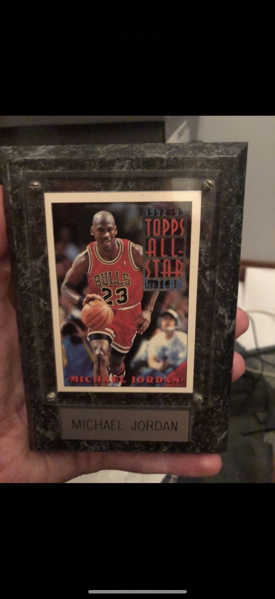 Michael Jordan 1992-93 Topps All-Star 1st Team Wooden Plaque 