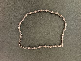 Milor Italy 925 Sterling Silver Diamond-Cut Bead Necklace Made in Italy